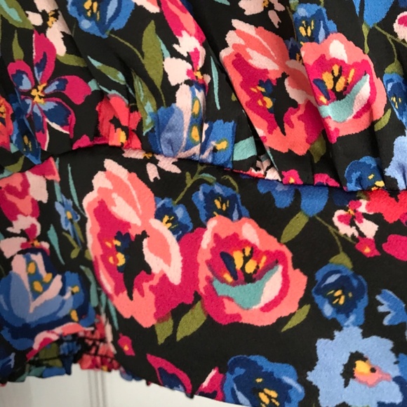 ONLY Floral Long Sleeve Top Blouse XL Blue Pink Green Patterned - Picture 10 of 14